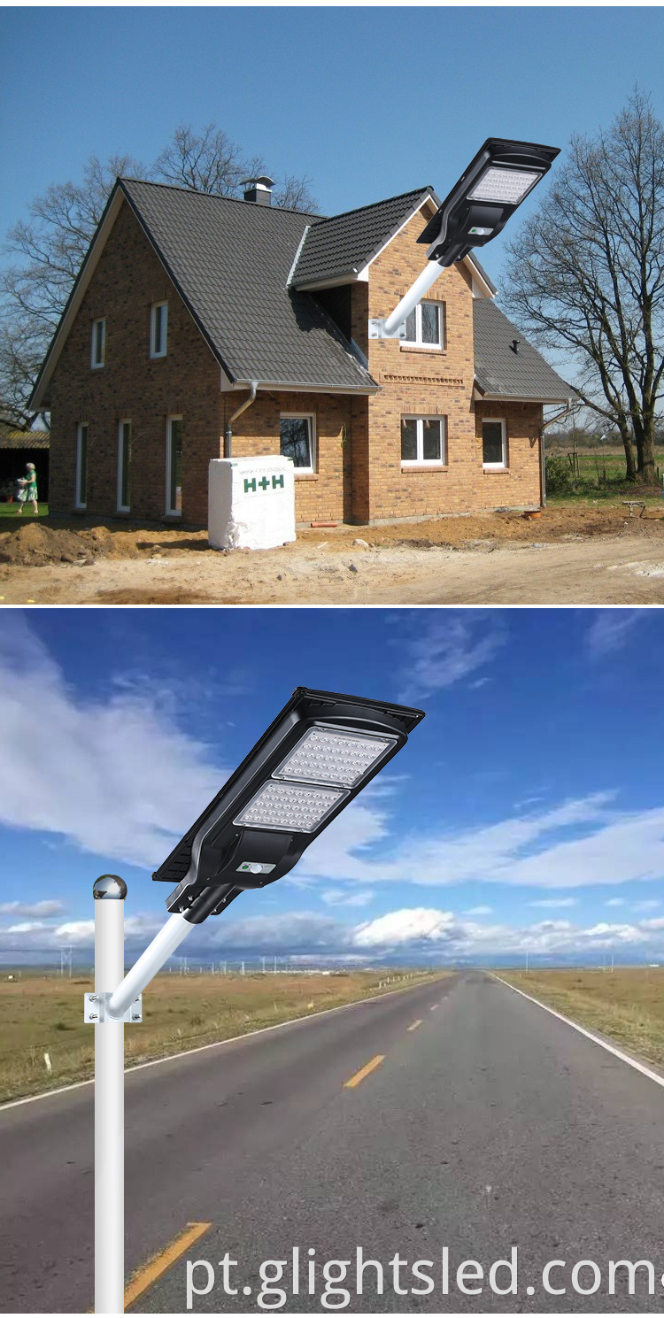 Externo IP65 à prova d'água 40w 60w 80w 100w integrado tudo em um poste de luz solar LED